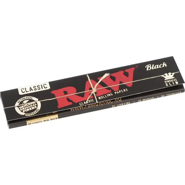 Bibułki RAW Black KS Slim ultra-cienkie niebielone 32 szt.