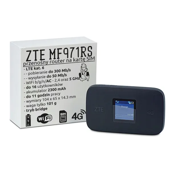 ZTE MF971 przenośny mobilny kieszonkowy router z agregacją 4G LTE kartę SIM