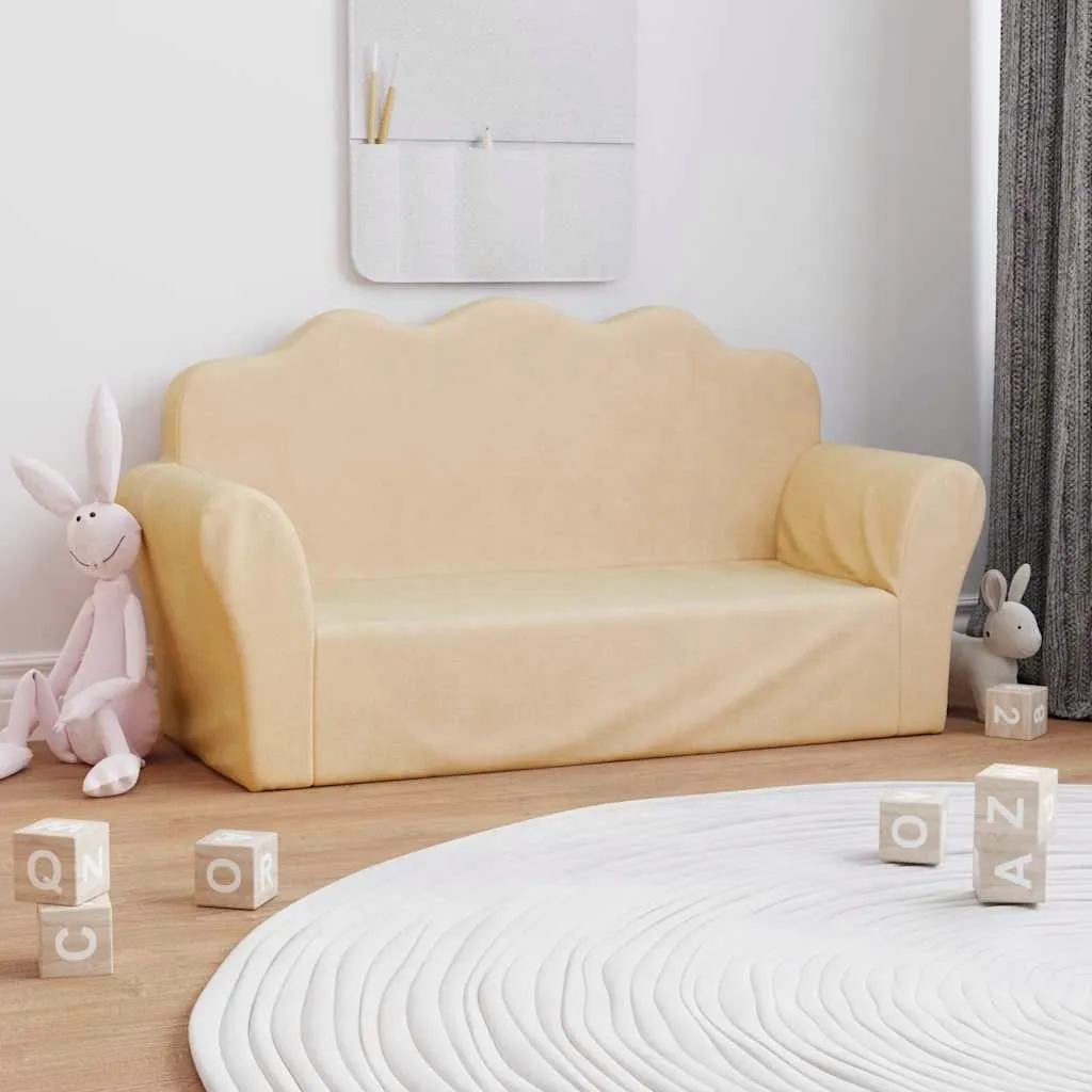 sofa-dla-dzieci-2-os-kremowa-miekki-plusz