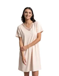 koszula-nocna-damska-pizama-luzna-bezowa-bawelna-moraj-r-xl