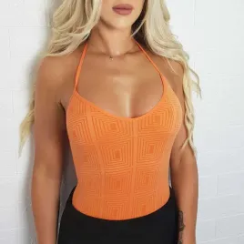 bluzka-damska-orange-top-wiazana-pomaranczowa-na-szyje-bs001680-uniwersalny