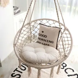 hustawka-wiszaca-pleciona-boho-ecru-poduszka