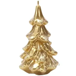 swieca-choinka-z-brokatem-zlota-bartek-candles-80-150-mm
