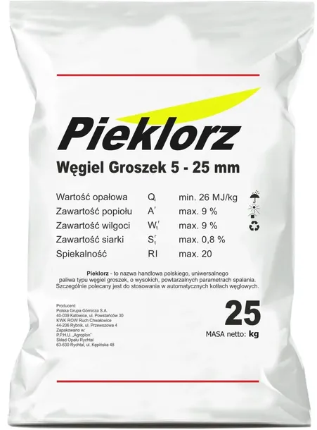 WĘGIEL GROSZEK PIEKLORZ 5-25 mm min.26 MJ/kg workowany