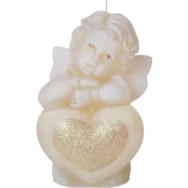 swieca-aniolek-z-serduszkiem-zloty-ecru-bartek-candles-130-mm