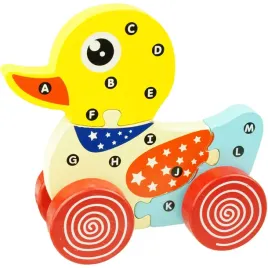 drewniana-ukladanka-puzzle-3d-kaczka-kolka-do-ciagniecia