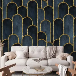 fototapeta-350x256-premium-zloto-granatowy-wzor