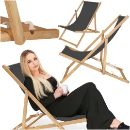 lezak-drewniany-ogrodowy-plazowy-skladany-grafitowy-tkanina-lezaki-plazowe