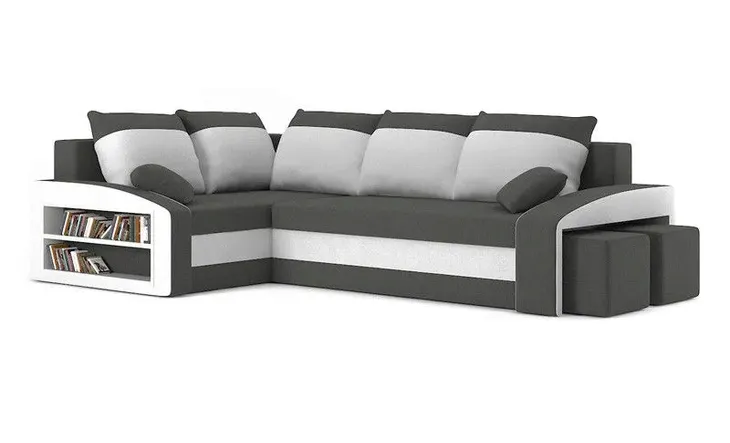 Narożnik GRANDE półka pufy Funkcja Spania Sofa Rogówka Bonel