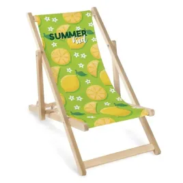 drewniany-lezak-dzieciecy-summer-kid-zielono-zolty-z-nadrukiem-cytryny