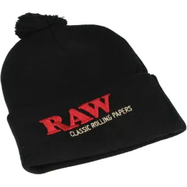 czapka-zimowa-raw-pompom-knit-hat-czarna