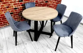 stol-stl-91-2-okragly-rozkladany-100-180-4-krzesla-kt-61-loft-ribes