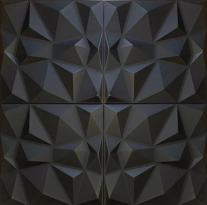 panele-scienne-czarne-kasetony-3d-diament-stan-nowy