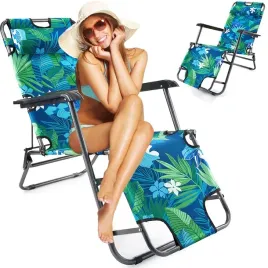 hawajskie-kwiaty-lezak-plazowy-fotel-ogrodowy-skladany-na-plaze-2w1