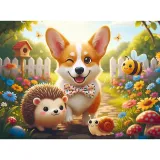 puzzle-30-elementow-dzien-z-corgim-trefl-stan-nowy