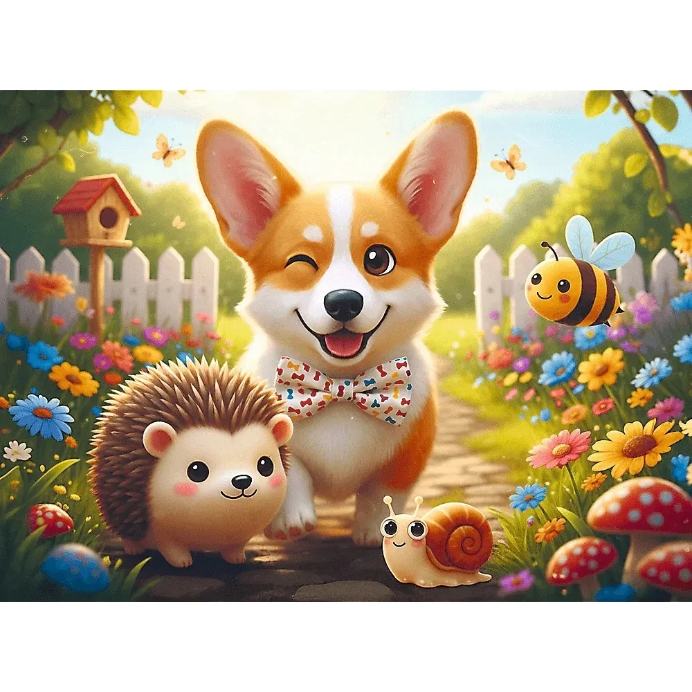 puzzle-30-elementow-dzien-z-corgim-trefl
