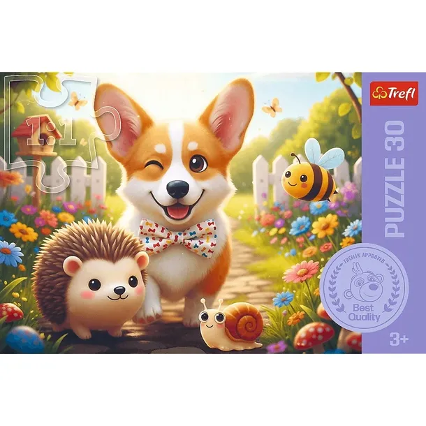 puzzle-30-elementow-dzien-z-corgim-trefl-kod-producenta-18347