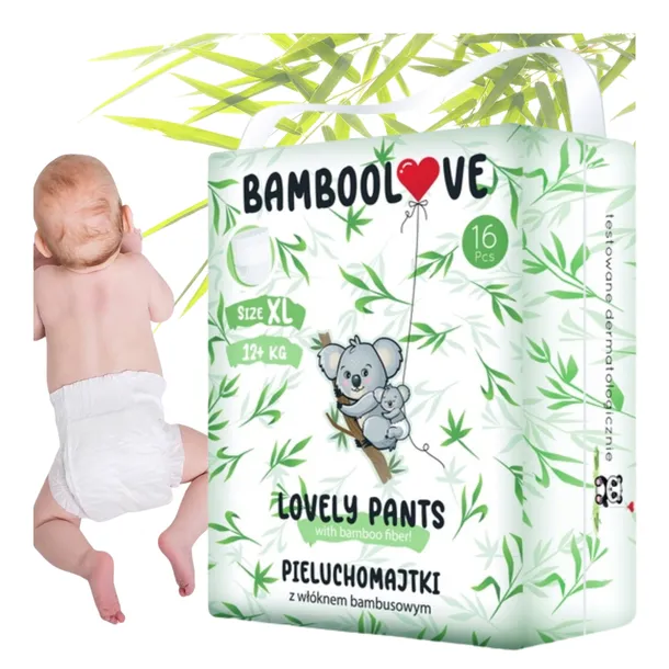 Pieluchomajtki BAMBOOLOVE Pants Jednorazowe Rozmiar XL 16 szt Białe