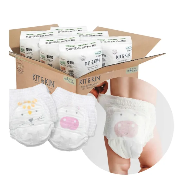 Zestaw Pieluchomajtki dla Dzieci R4 Jednorazowe (9-15kg) 132 sztuki KIT&KIN