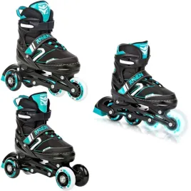 rolki-wrotki-regulowane-3w1-raven-helixi-black-mint-34-37-kolko-led