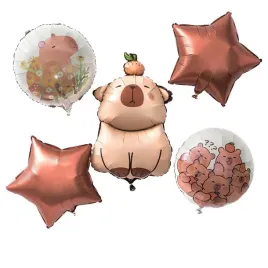 balony-foliowe-matowe-kapibara-gwiazdka-5szt