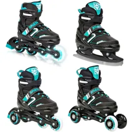 rolki-lyzwy-wrotki-4w1-regulowane-raven-helixi-black-mint-30-33-kolka-led