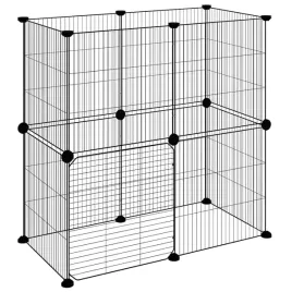 vidaxl-klatka-dla-zwierzat-z-bramka-12-paneli-czarna-35x35-cm-stal