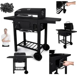 mocny-grill-weglowy-ogrodowy-dwa-ruszty-popielnik-termometr-dwie-polki-xxl