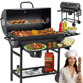 grill-weglowy-ogrodowy-hyrla-beczka-popielnik-ruszty-termometr-kolka-polki