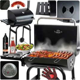 grill-weglowy-ogrodowy-duzy-pokrywa-termometr-polki-na-kolkach-stalowy-5w1