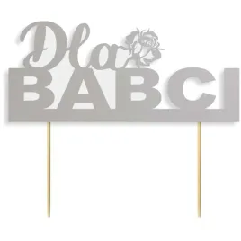 topper-papierowy-dla-babci-srebrny-pasek-16-cm