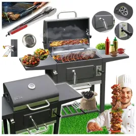 grill-ogrodowy-weglowy-z-pokrywa-i-polkami-vl14-szary-szczypce