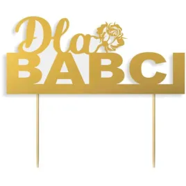 topper-papierowy-dla-babci-zloty-pasek-16-cm