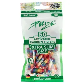 Zdjęcie produktu Filtry węglowe Purize XTRA Slim Rainbow 50 szt. śr. 6 mm