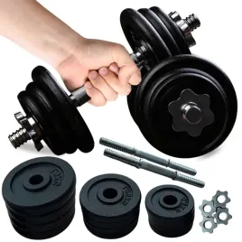 hantle-zeliwne-2x10kg-regulowane-talerze-gryf-obciazenie-fitness-20-kg