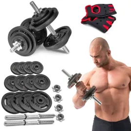 hantle-regulowane-2x20kg-zestaw-hantli-gryf-obciazenia-wytrzymale-ryflowane