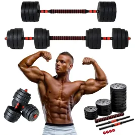 hantle-bitumiczne-40kg-2x20kg-regulowane-sztangielki-sztanga-16-talerzy