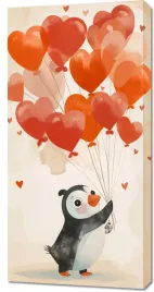 obraz-50x100cm-pingwinek-z-balonami
