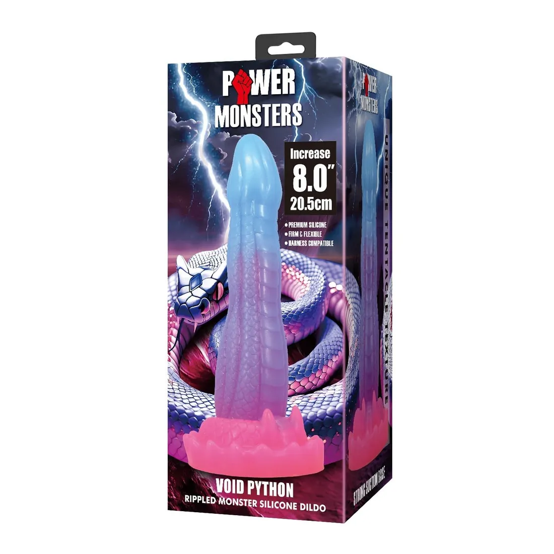 power-monsters-void-python-20-5-cm-rippled-monster-silicone-dildo