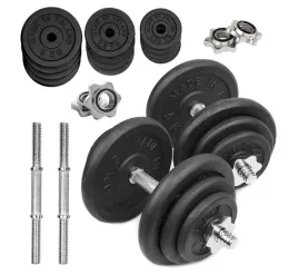 hantle-zeliwne-2x20kg-regulowane-gryf-talerze-zestaw-do-treningu-40kg