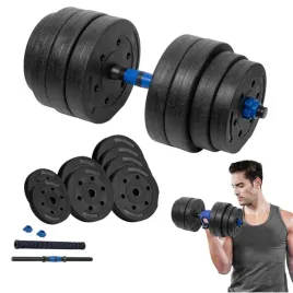 hantel-bitumiczny-regulowany-1x20kg-do-cwiczen-ciezarek-gryf-lacznik-rebel