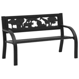 dekoracyjna-lawka-ogrodowa-dla-dzieci-stalowa-czarna-86x41x53-cm