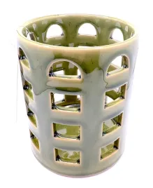 lampion-ceramiczny-latarnia-swiecznik-zielony