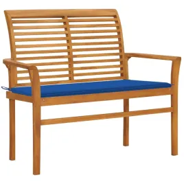 lawka-ogrodowa-tekowa-z-poduszka-kobaltowa-112x55x94-cm