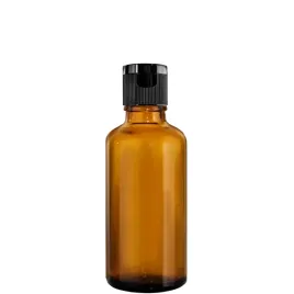 butelka-szklana-50ml-brazowa-z-nakretka-flip-top-czarna