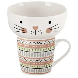 kubek-z-miseczka-dla-dziecka-porcelanowy-kot-2-el