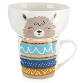kubek-z-miseczka-dla-dziecka-porcelanowy-lama-2-el