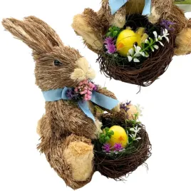 zajaczek-slomiany-siedzacy-z-kurczakiem-dekoracja-figurka-wielkanocna