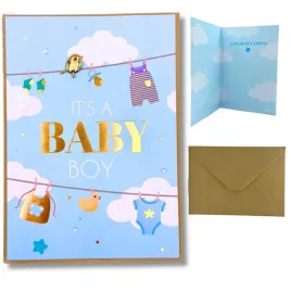 kartka-z-zyczeniami-3d-its-a-baby-boy-prezent-baby-shower-chlopiec