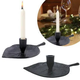 swiecznik-z-podstawka-czarny-lisc-z-ogonkiem-styl-glamour